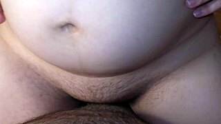 my bbw ex-girlfriend blindfold me take off condom and get a impregnate creampie