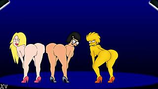 Cartoon characters dancing together