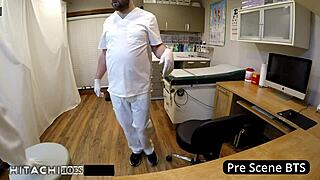 petite nurse cums hard on vibrator