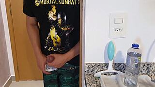 Kitchen encounter with passionate milf