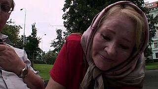Blonde teen paid for outdoor sex session