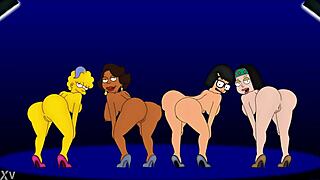Cartoon characters dancing together