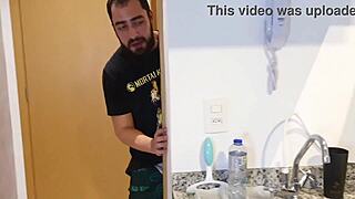 Kitchen encounter with passionate milf