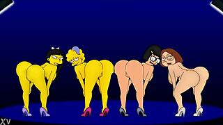 Cartoon characters dancing together