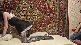 Beautiful girl homemade amateur pegging man