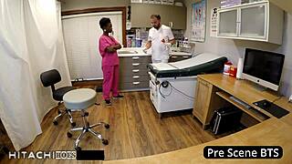 petite nurse cums hard on vibrator