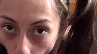 Submissive Candie Cross gets face fucked