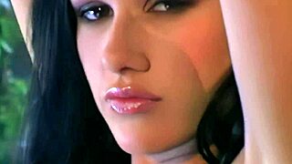 brunette babe gets deepthroat in classic scene