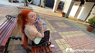 hottie gets dicked down in public toilet