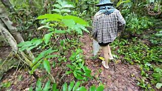 Thai Girl Walks In Forest Nature