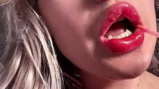 Big lips long tongue lipstick dirty talking cuckjoi