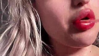 Big lips long tongue lipstick dirty talking cuckjoi