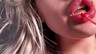 Big lips long tongue lipstick dirty talking cuckjoi