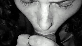 My roommates girl crawls in my bed to suck my cock pov