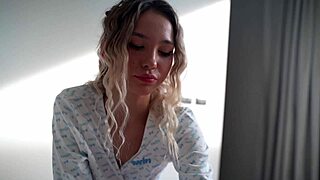 Skinny blonde begs for deeper thrusts until orgasm