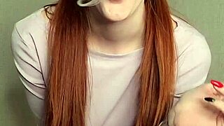 Redhead enjoys a slow smoke