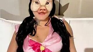 She shows blue eyes in first porn