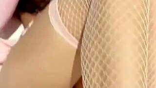 She shows blue eyes in first porn