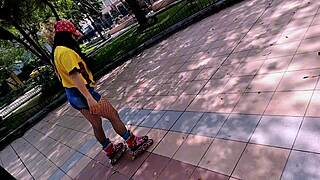 Hot Latina Skater Accepts Sports Bet With Guy