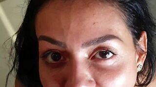blowjob with canela skin ends in cum swallow
