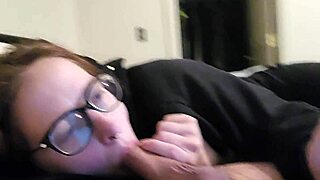 submissive redhead belle sucks masters cock in bed
