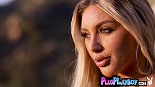big tits blonde kayley gunner striptease after posing in sexy lingerie