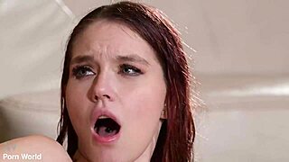 gorgeous girlfriends swap strap for real cock in bath