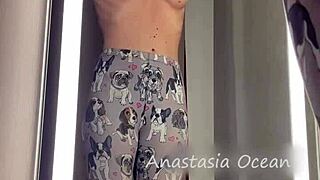 Blonde Tries Lingerie Naked In Fitting Room