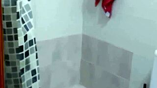 i film my girlfriend in the shower she catches me and we have really hot sex