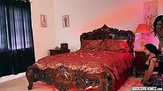 Face sitting lesbian action in bed