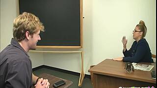 Curious Milf Professor Drains Student In Classroom