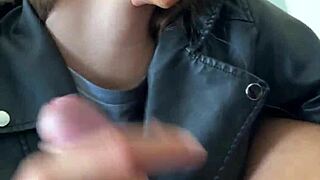 Petite Teen Rides Rough In Leather Jacket