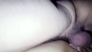 Close up view of shaved pussy getting creampied