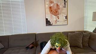 milf fucks big dick college student after interview for school project