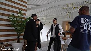 Italiana silvia soprano gets taken by two at beach house