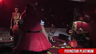 Busty leya falcon plays hard