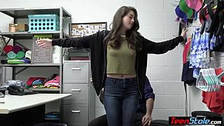 Pierced titted inked teen thief punished