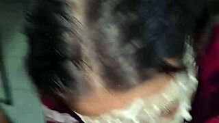 Sailor girl gives office handjob