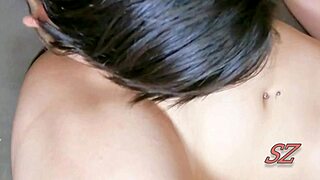 blonde gives oral in erotic couple play