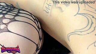 Cosplay girl shows off her tight pussy