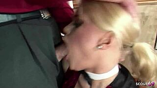 Deep action with cum inside for blonde maid