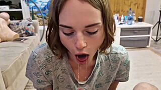 I was distracted by a phone conversation and my dick was already in her mouth