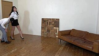 Office Lady Gets OTK Spanking