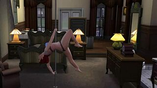 curvy pawg kisses boyfriend then does hot pole dance show