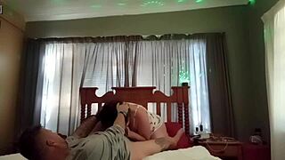 Plump girl enjoys a thick cock with her big tits