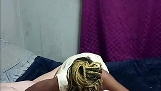 Hottest black braided young 18+ slut sucks secret masked mans white cock and sit on it with her yellow dress ride cock & get pounded doggystyle