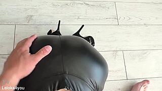 Blonde In Leggings Sucks Cock Passionately