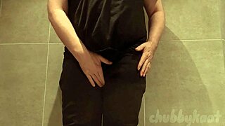chubbykaot in catsuit cums hard on dildo