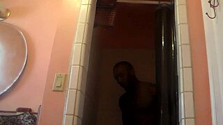 shower sex with bbw and monster cock, oh wow, is that big black cock pounding her pussy hard?!