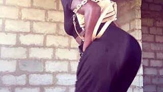 Crazy bitch rips clothes in live striptease!